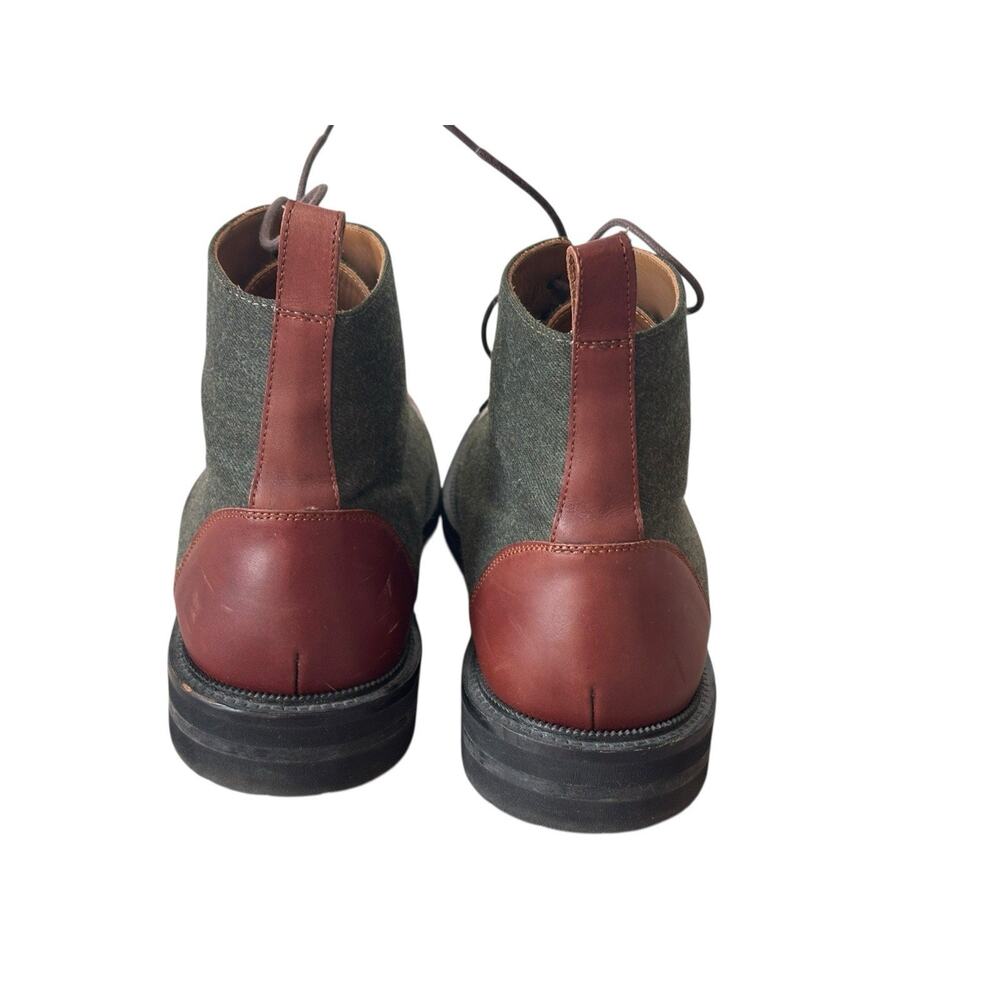 Taft Olive Green Canvas and Brown Leather Cap-Toe Boots - Picture 4 of 7